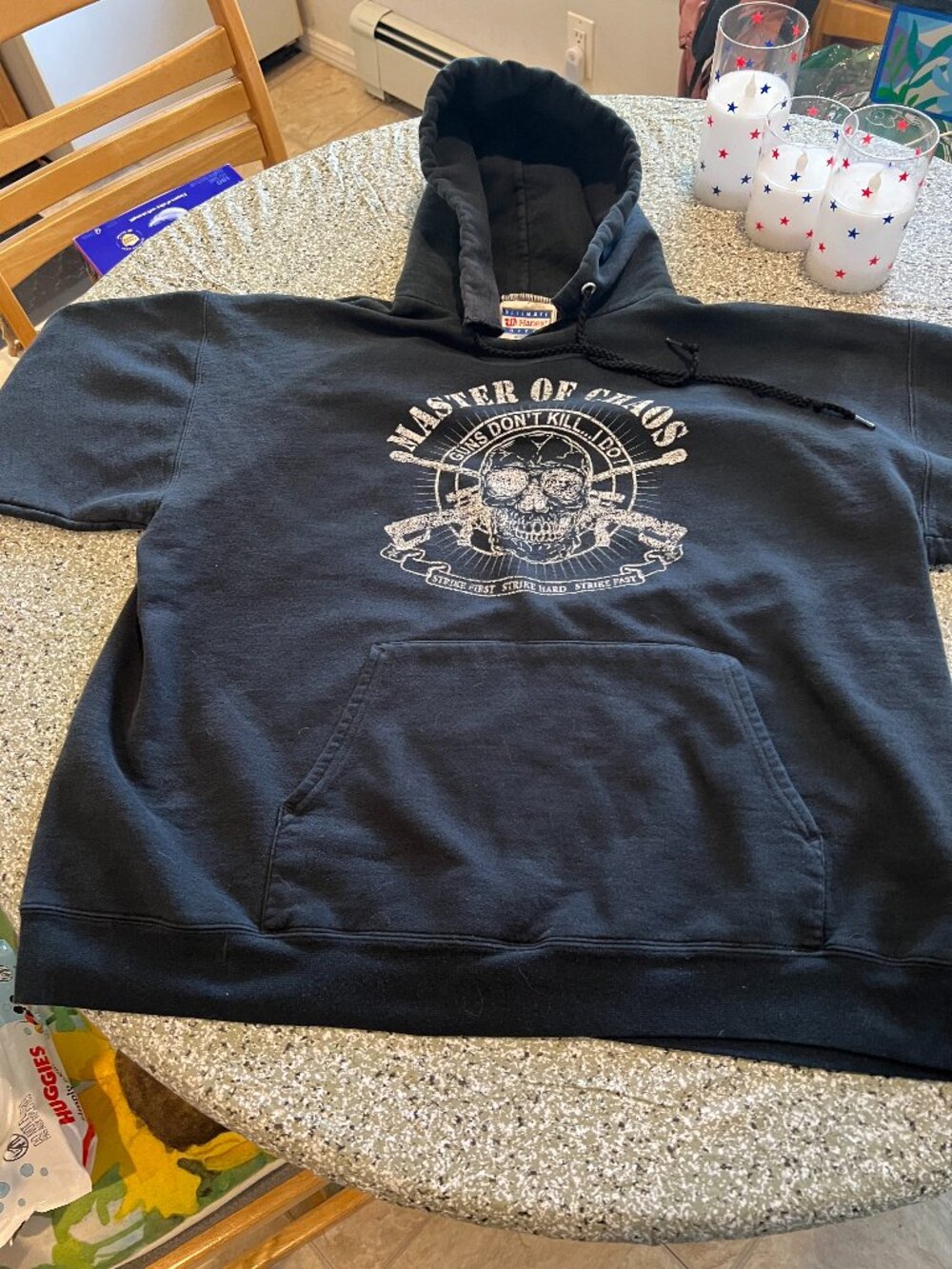 Hanes “Master of Chaos” Graphic Hoodie – Black